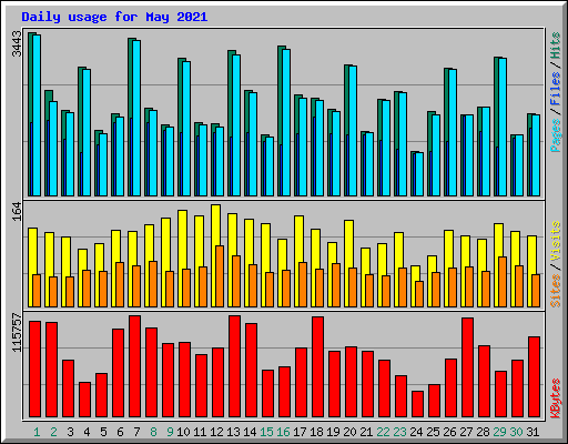 Daily usage for May 2021