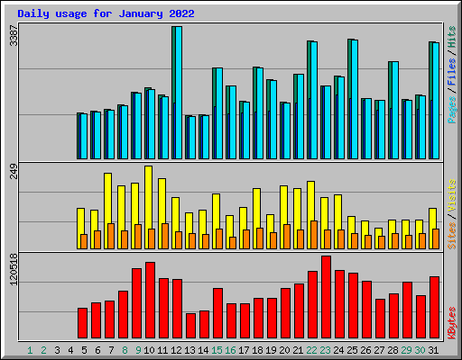 Daily usage for January 2022