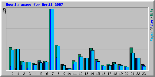 Hourly usage for April 2007