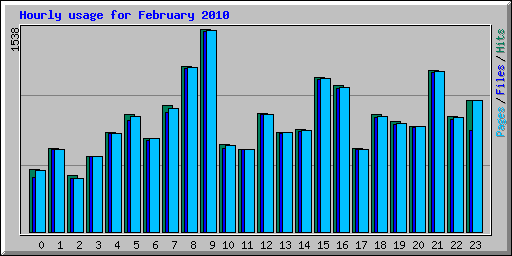 Hourly usage for February 2010