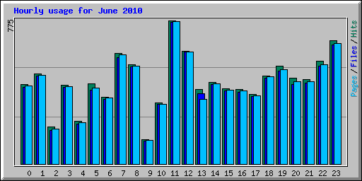 Hourly usage for June 2010