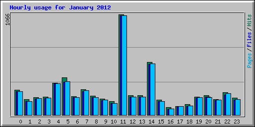 Hourly usage for January 2012