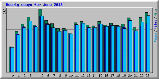 Hourly usage for June 2013