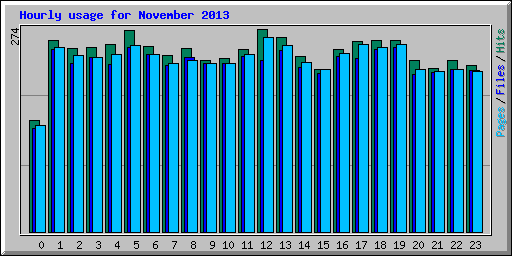 Hourly usage for November 2013