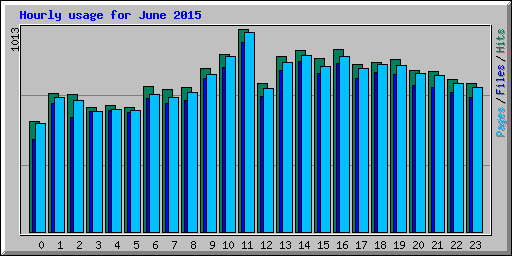 Hourly usage for June 2015