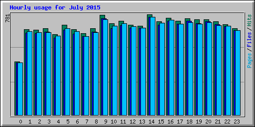 Hourly usage for July 2015