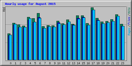 Hourly usage for August 2015