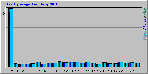 Hourly usage for July 2016