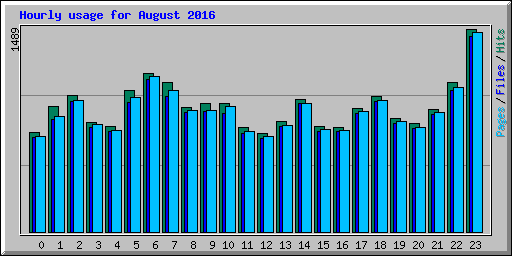 Hourly usage for August 2016