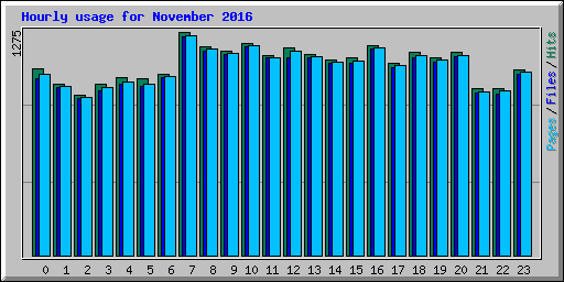 Hourly usage for November 2016