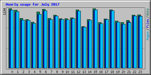 Hourly usage for July 2017