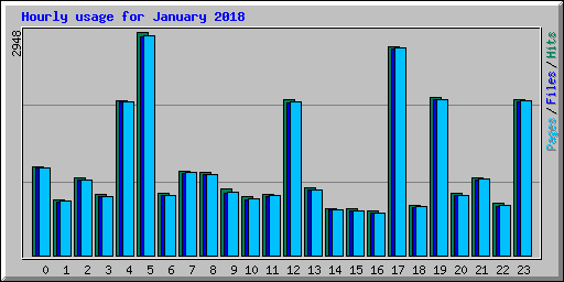 Hourly usage for January 2018