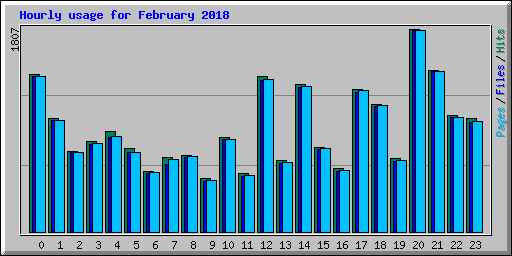 Hourly usage for February 2018