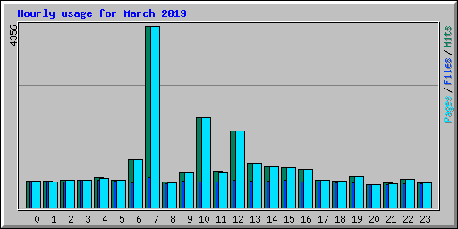 Hourly usage for March 2019