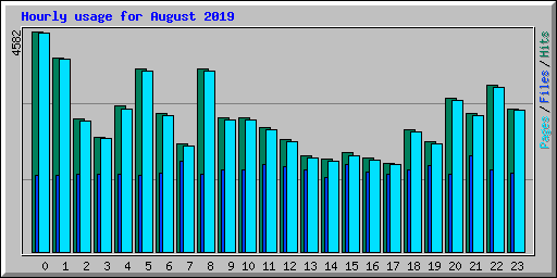 Hourly usage for August 2019