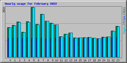 Hourly usage for February 2022