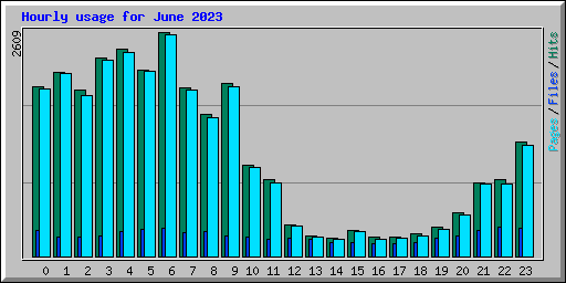 Hourly usage for June 2023