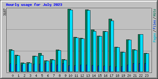 Hourly usage for July 2023